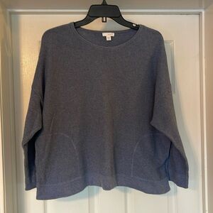 J Jill - purejill oversized scoop neck cotton cashmere blend top - size S